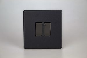 Dupla váltó/egysarkú billenőkapcsoló - matt fekete