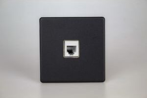 Szimpla RJ45 adatátviteli aljzat - matt fekete