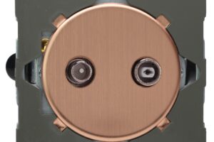 Sorolható szimpla RTV koax aljzat - szálcsiszolt vörösréz