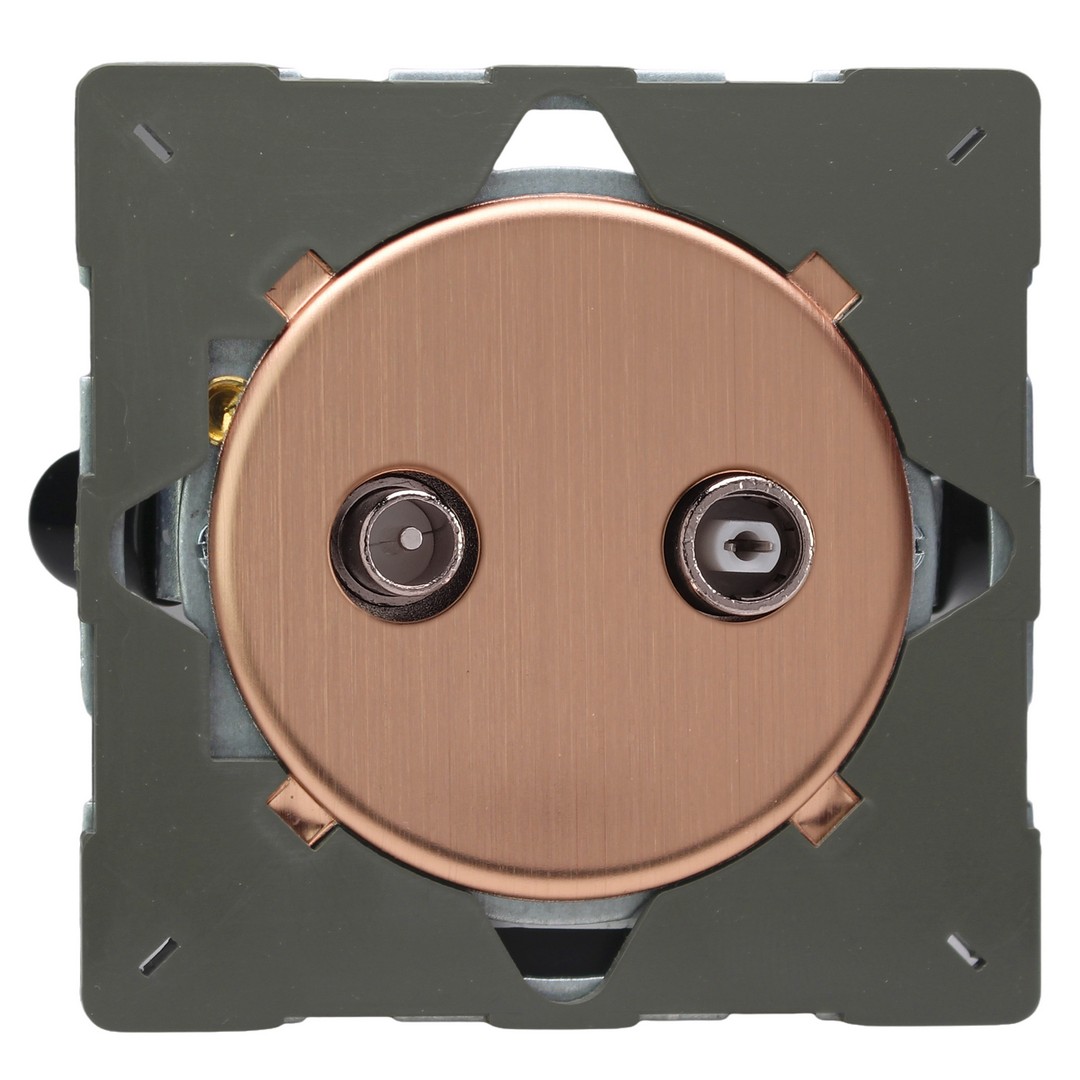 Sorolható szimpla RTV koax aljzat - szálcsiszolt vörösréz