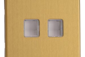 Dupla  adatátviteli aljzat keret - szálcsiszolt réz