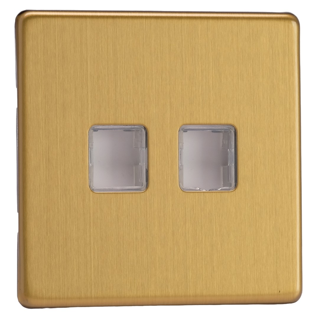 Dupla adatátviteli aljzat keret - szálcsiszolt réz