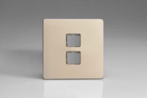 Dupla adatátviteli aljzat keret - szatén króm