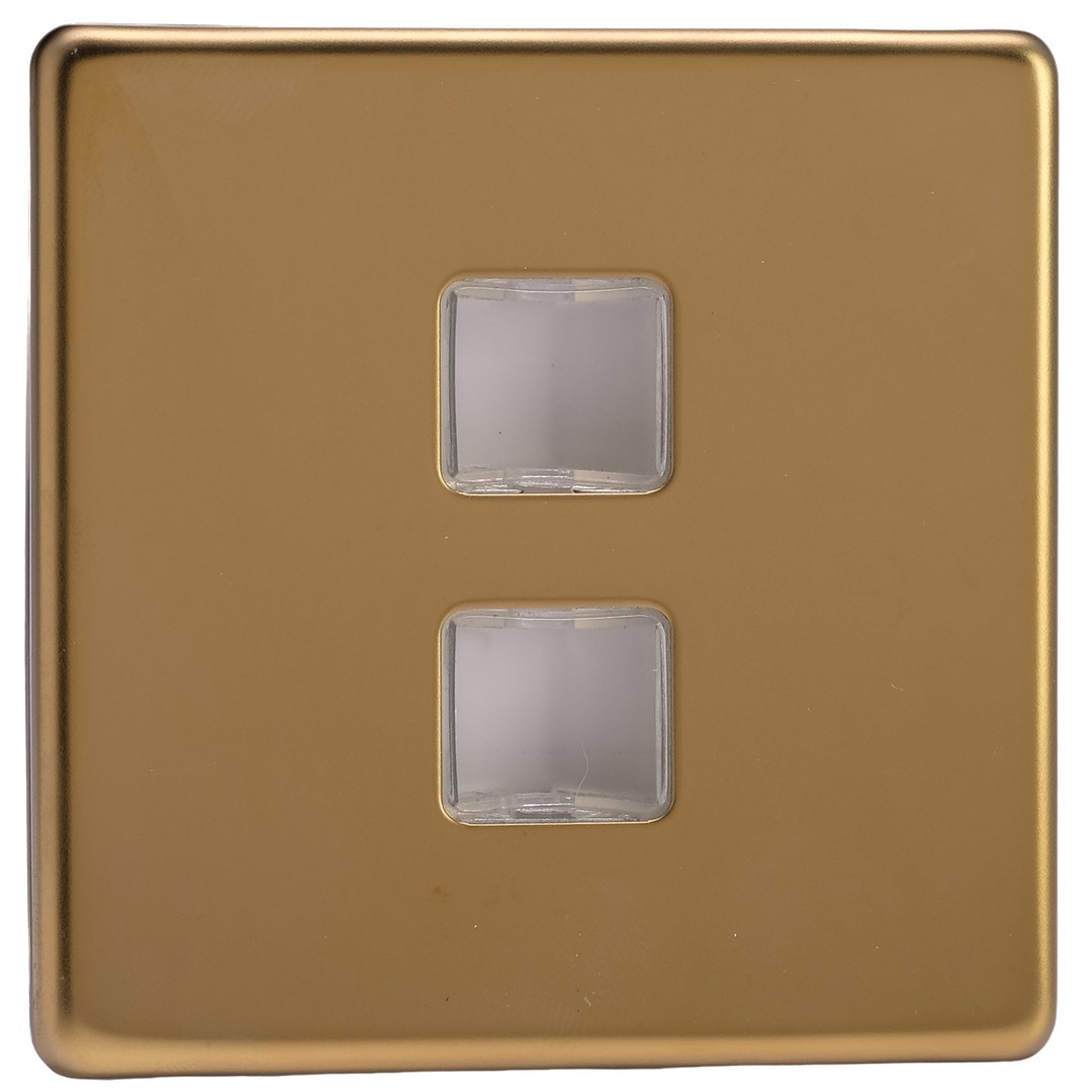 Dupla adatátviteli aljzat keret - fényes réz