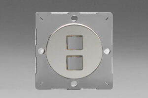 Sorolható dupla adatátviteli aljzat keret - fényes króm