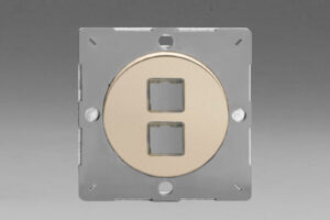 Sorolható dupla adatátviteli aljzat keret - szatén króm