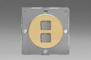 Sorolható dupla adatátviteli aljzat keret- fényes réz