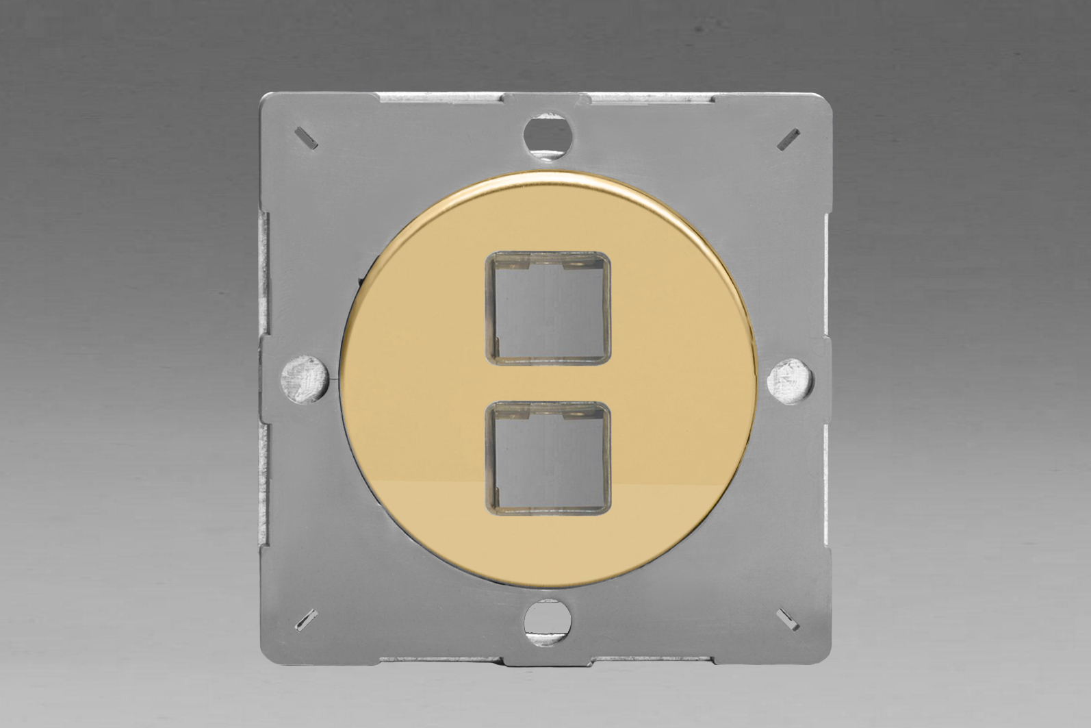 Sorolható dupla adatátviteli aljzat keret- fényes réz