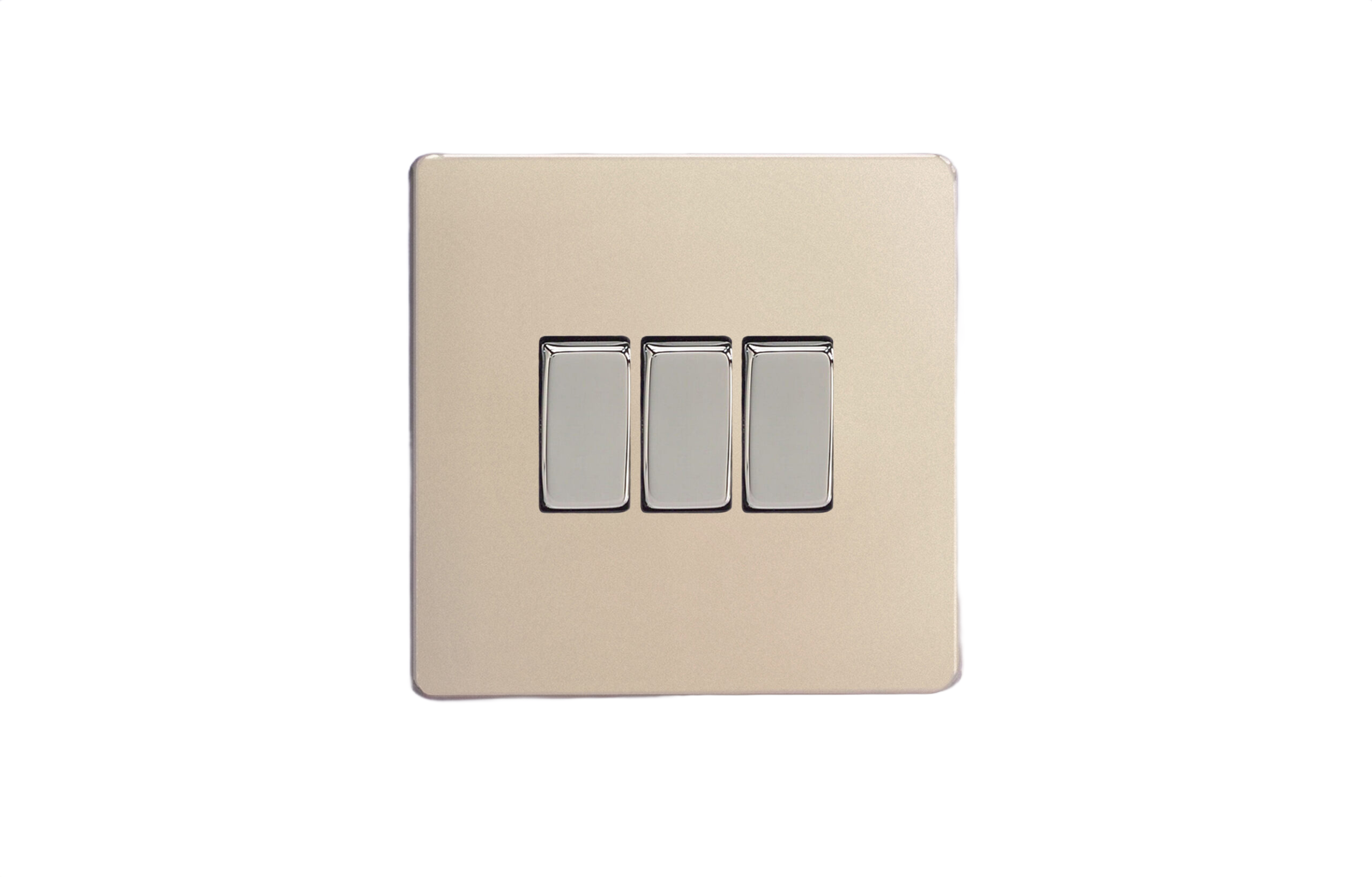 Tripla váltó/egysarkú billenőkapcsoló - szatén króm - Image 2
