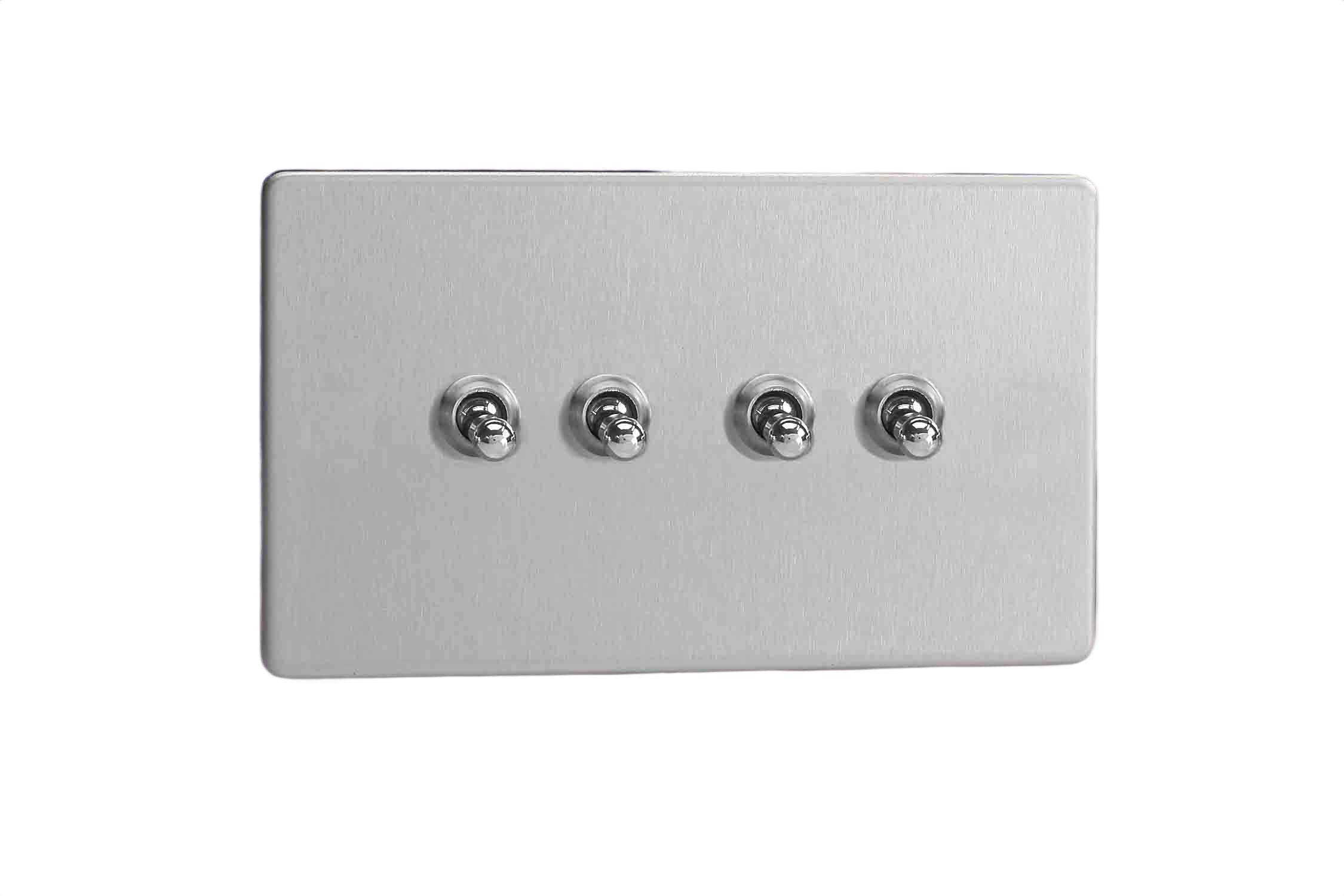Négyes váltó/egysarkú karos kapcsoló - szálcsiszolt acél - Image 2