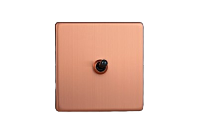 Szimpla váltó/egysarkú karos kapcsoló - szálcsiszolt vörösréz - Image 3