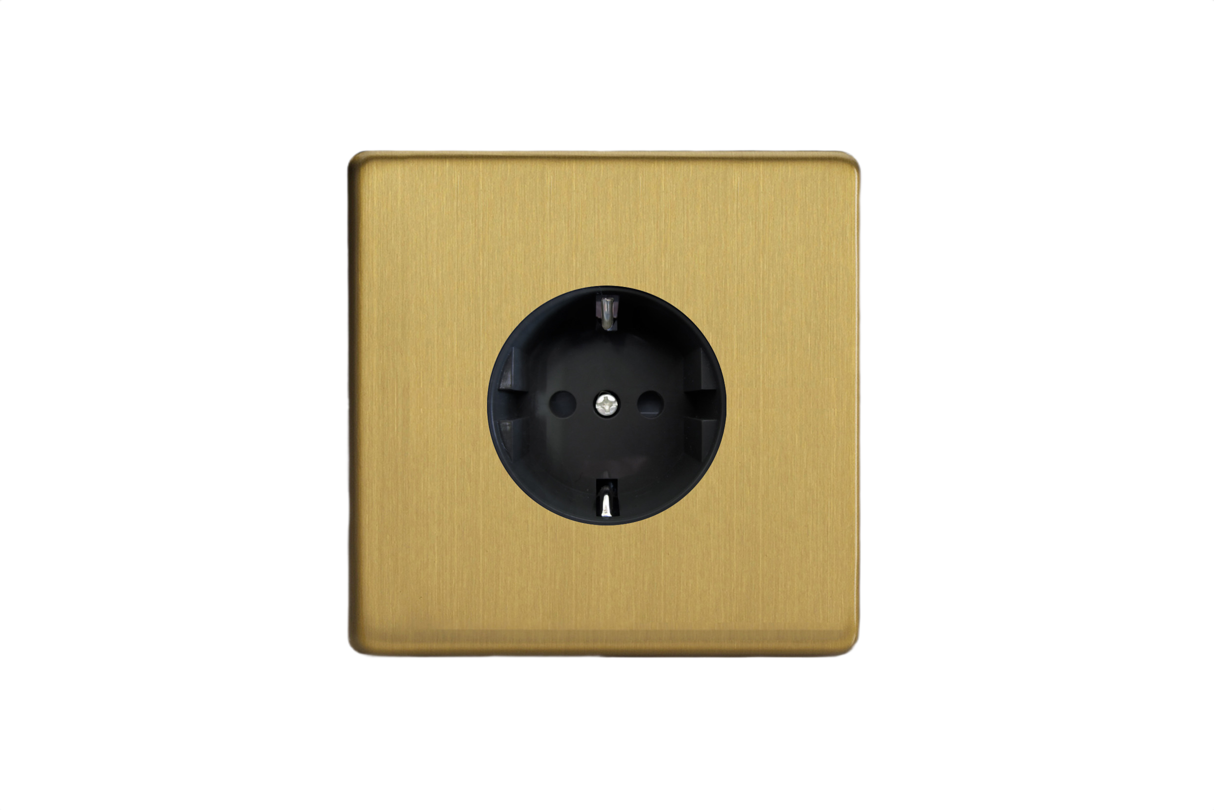 Szimpla süllyesztett Schuko dugaszoló aljzat - szálcsiszolt réz - Image 2