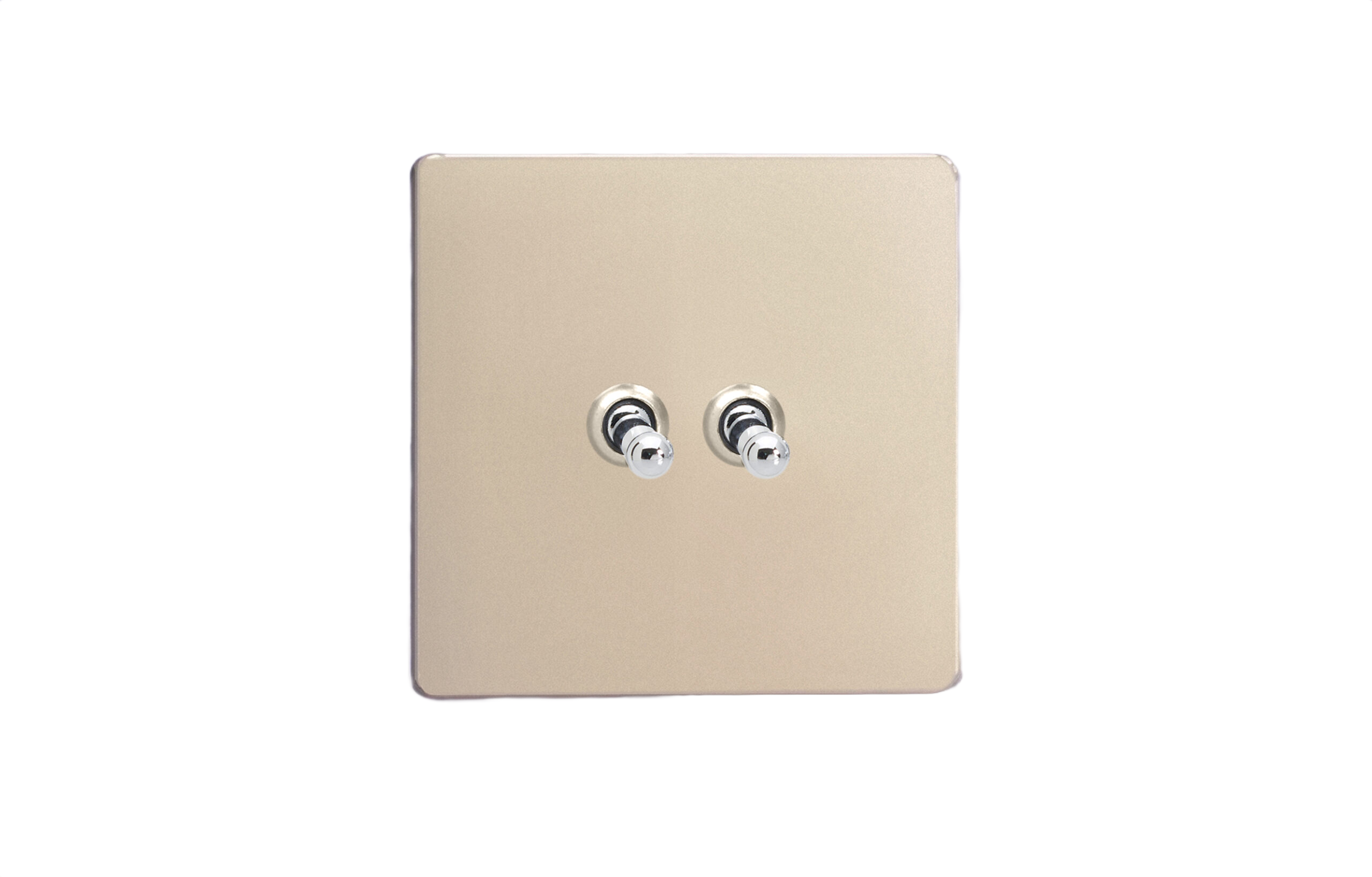 Dupla váltó/egysarkú karos kapcsoló - szatén króm - Image 2