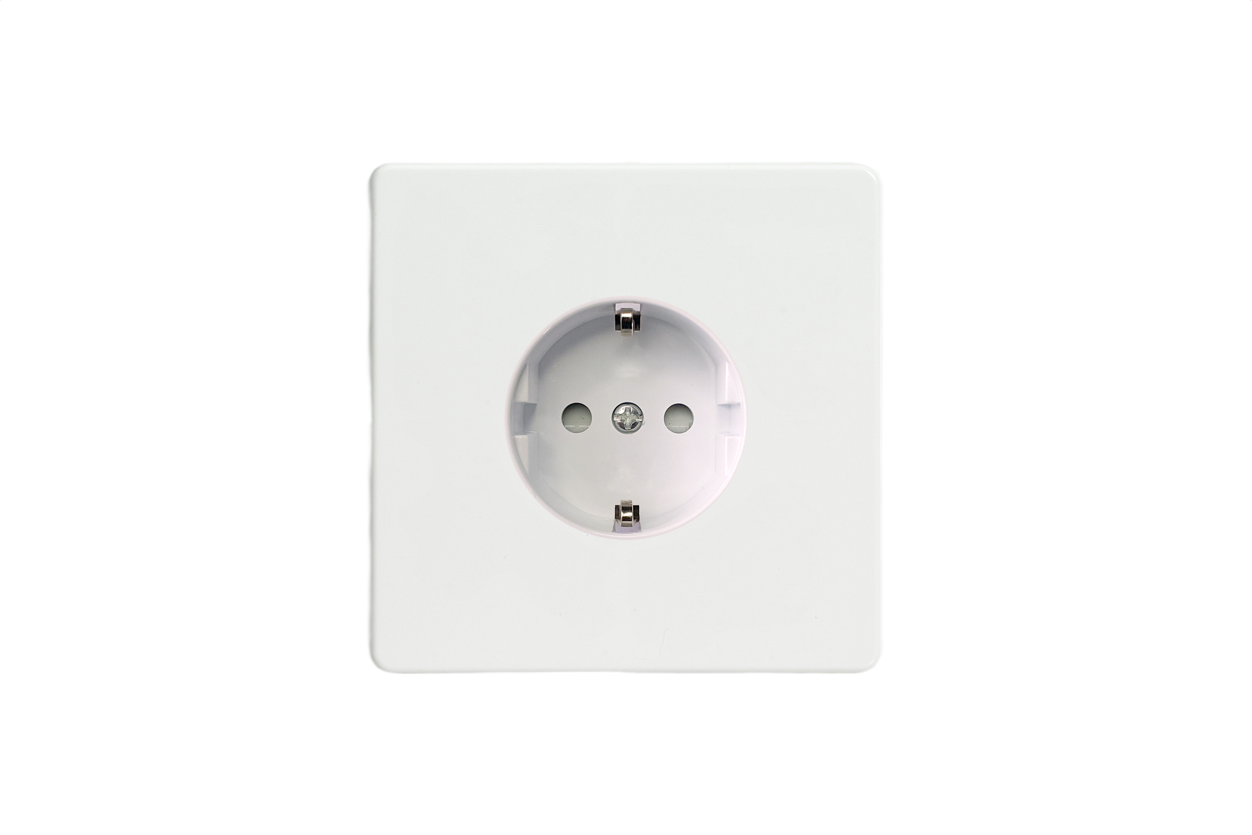 Szimpla süllyesztett Schuko dugaszoló aljzat - fehér fém - Image 2