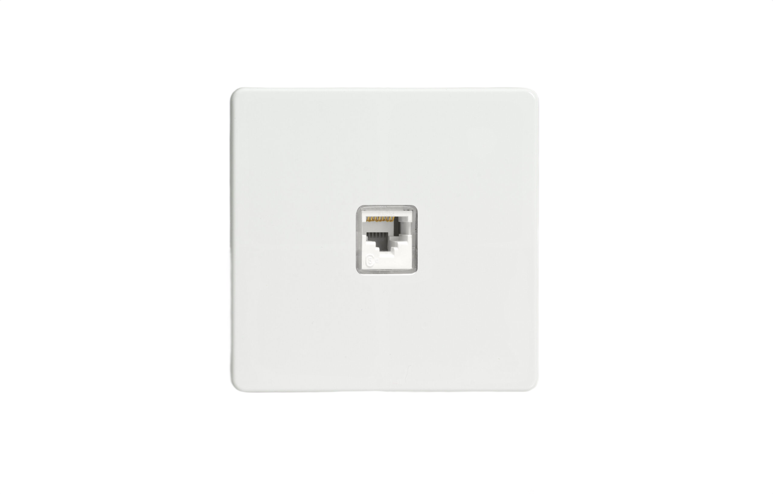 Szimpla RJ45 adatátviteli aljzat - fehér fém - Image 2