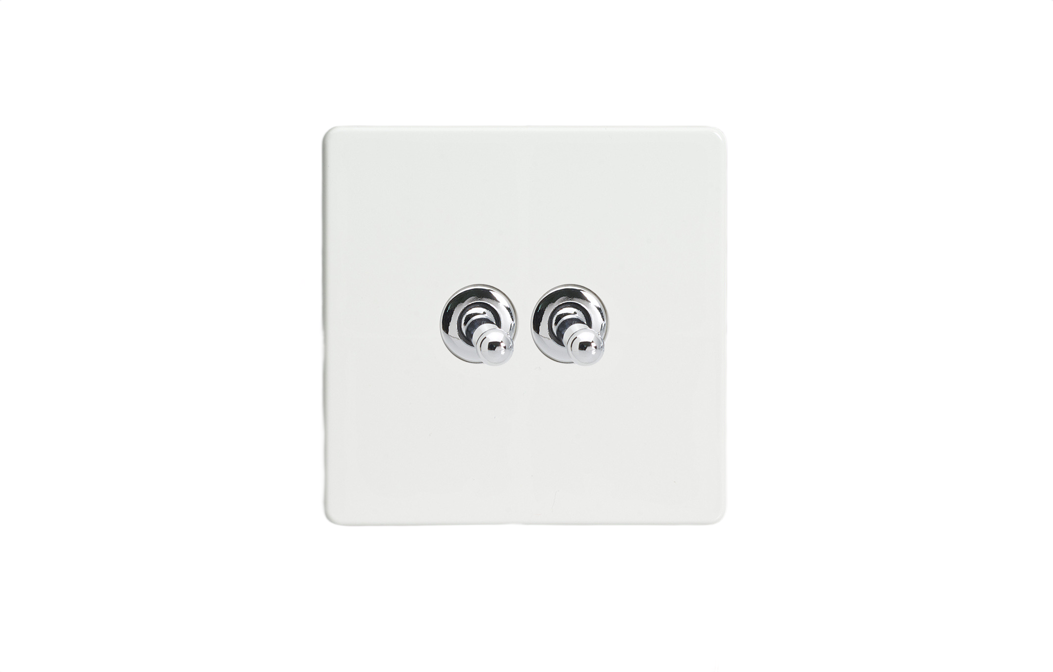 Dupla váltó/egysarkú karos kapcsoló - fehér műanyag - Image 2