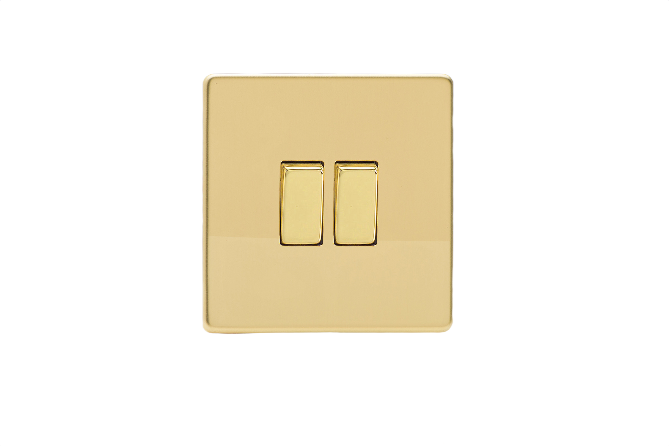 Dupla váltó/egysarkú billenőkapcsoló - fényes réz - Image 2