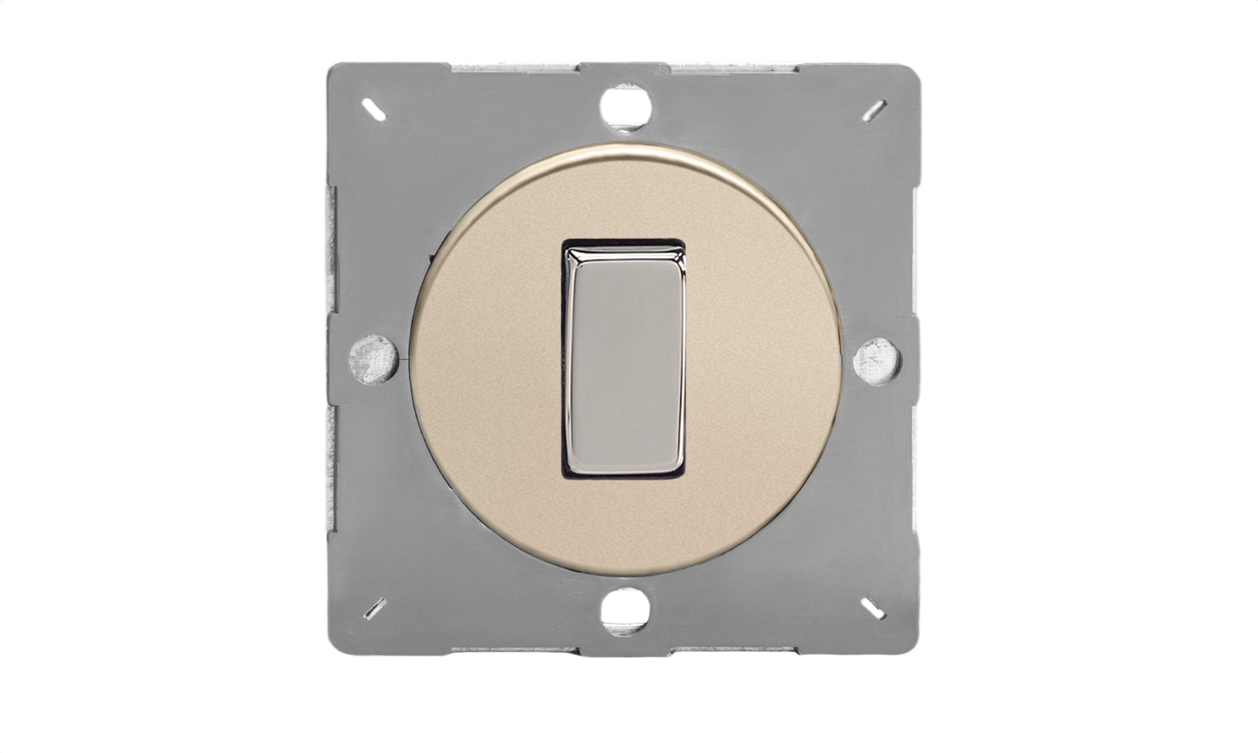 Sorolható szimpla váltó/egysarkú billenő kapcsoló modul - szatén króm - Image 2