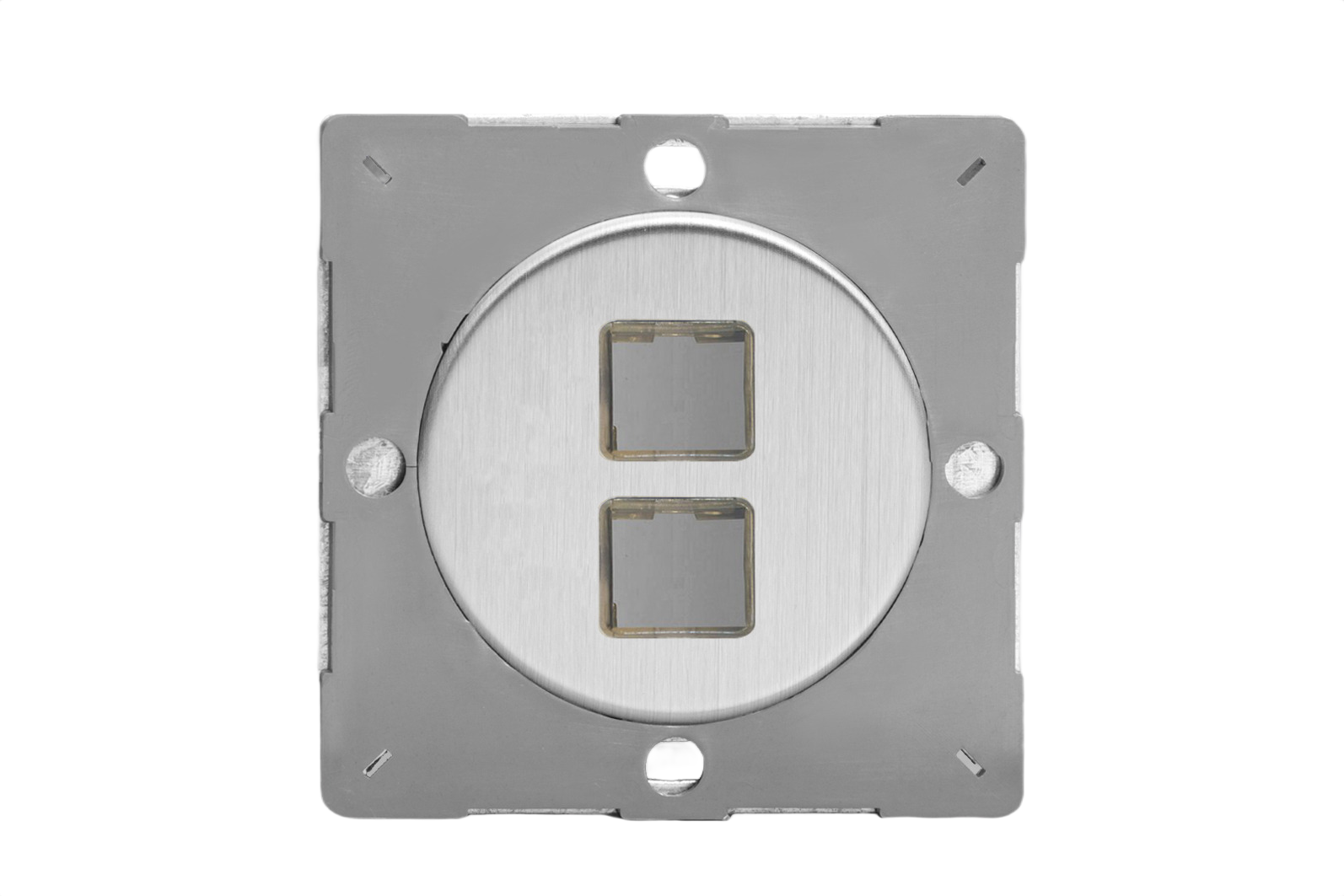 Sorolható dupla adatátviteli aljzat keret - szálcsiszolt acél - Image 3