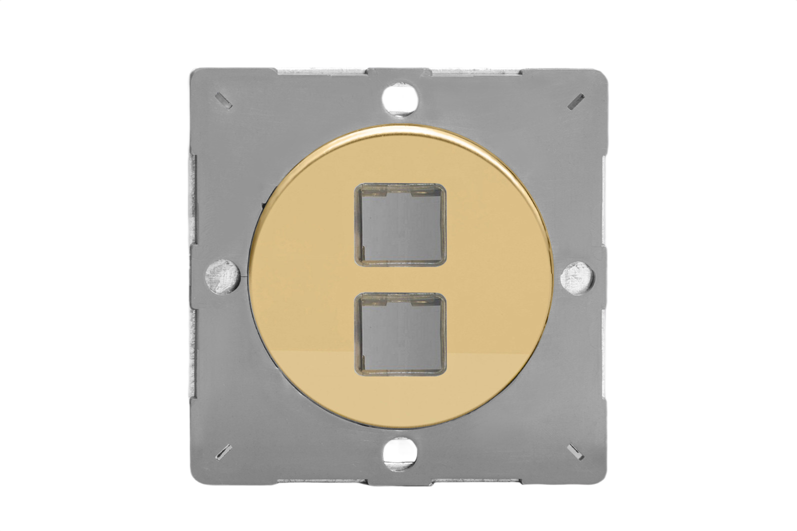 Sorolható dupla egyutas csengő nyomógomb modul - fényes réz - Image 2