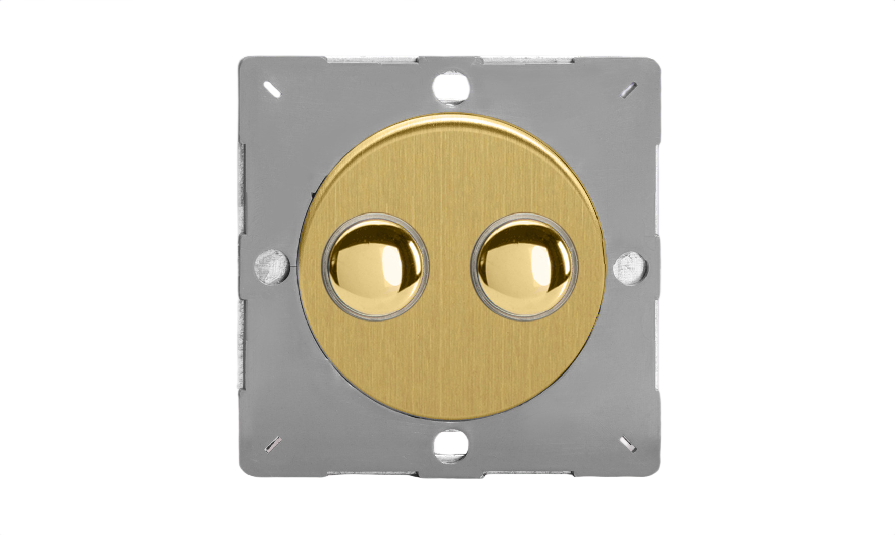 Sorolható dupla egyutas csengő nyomógomb modul - szálcsiszolt réz - Image 2