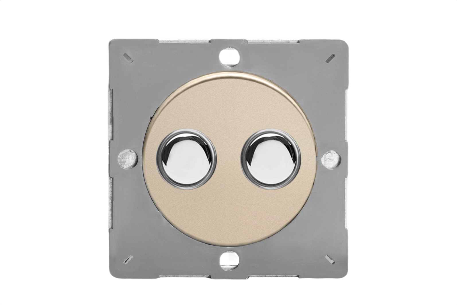 Sorolható dupla egyutas csengő nyomógomb modul - szatén króm - Image 2