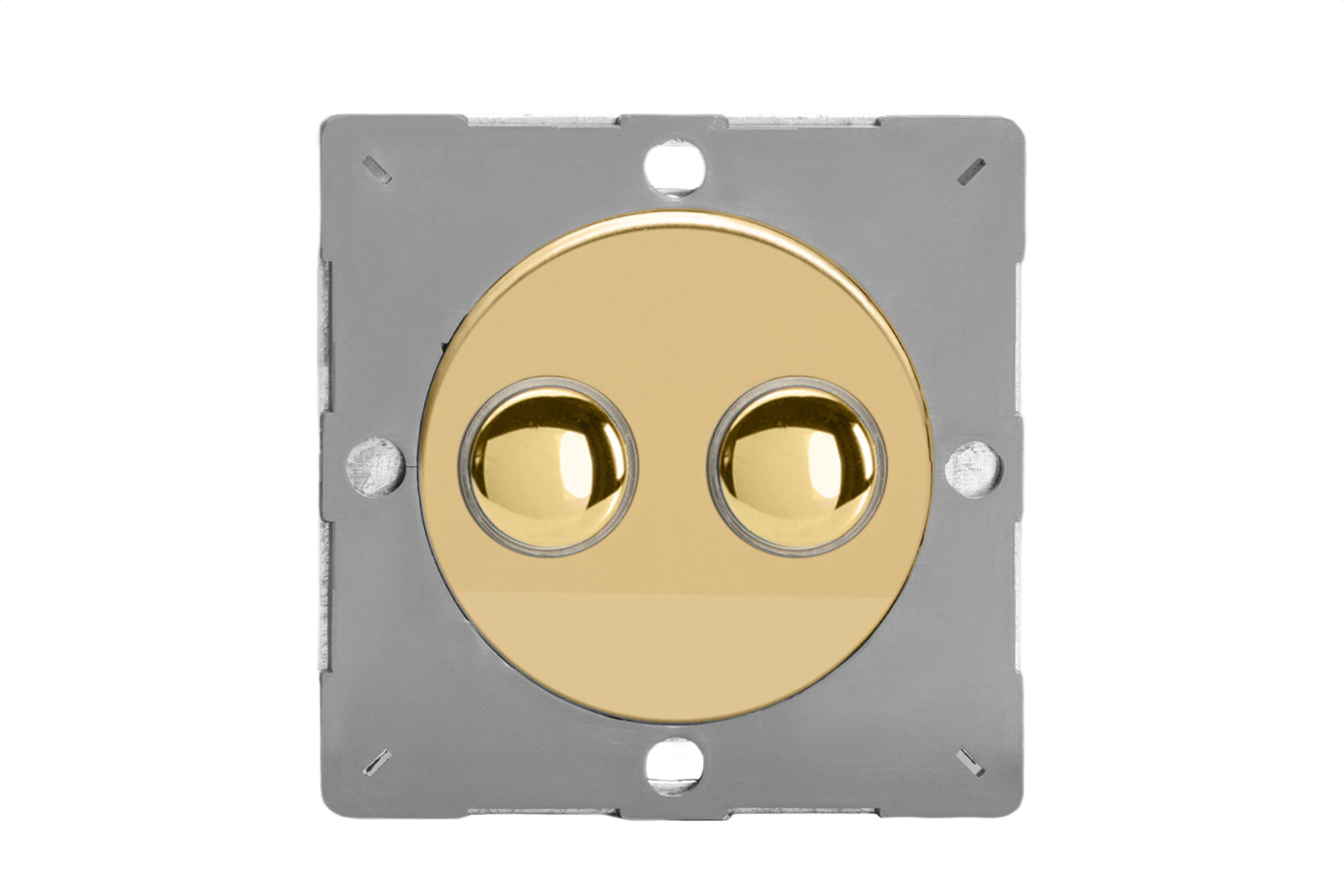 Sorolható dupla egyutas csengő nyomógomb modul - fényes réz - Image 3