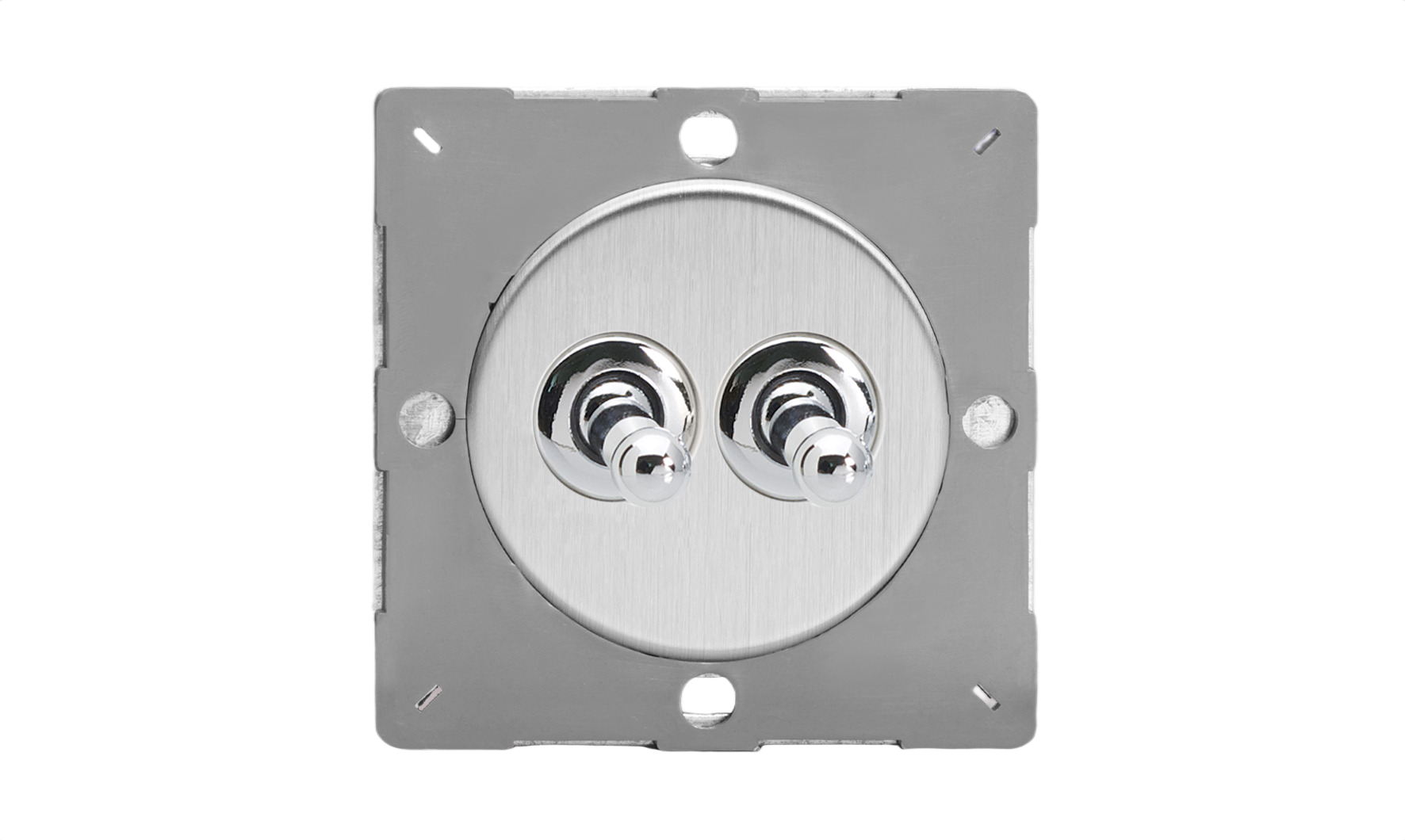 Sorolható dupla váltó/egysarkú karos kapcsoló modul - szálcsiszolt acél - Image 2