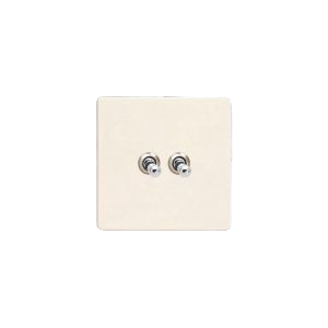 Dupla váltó/egysarkú karos kapcsoló - matt fehér - Image 2