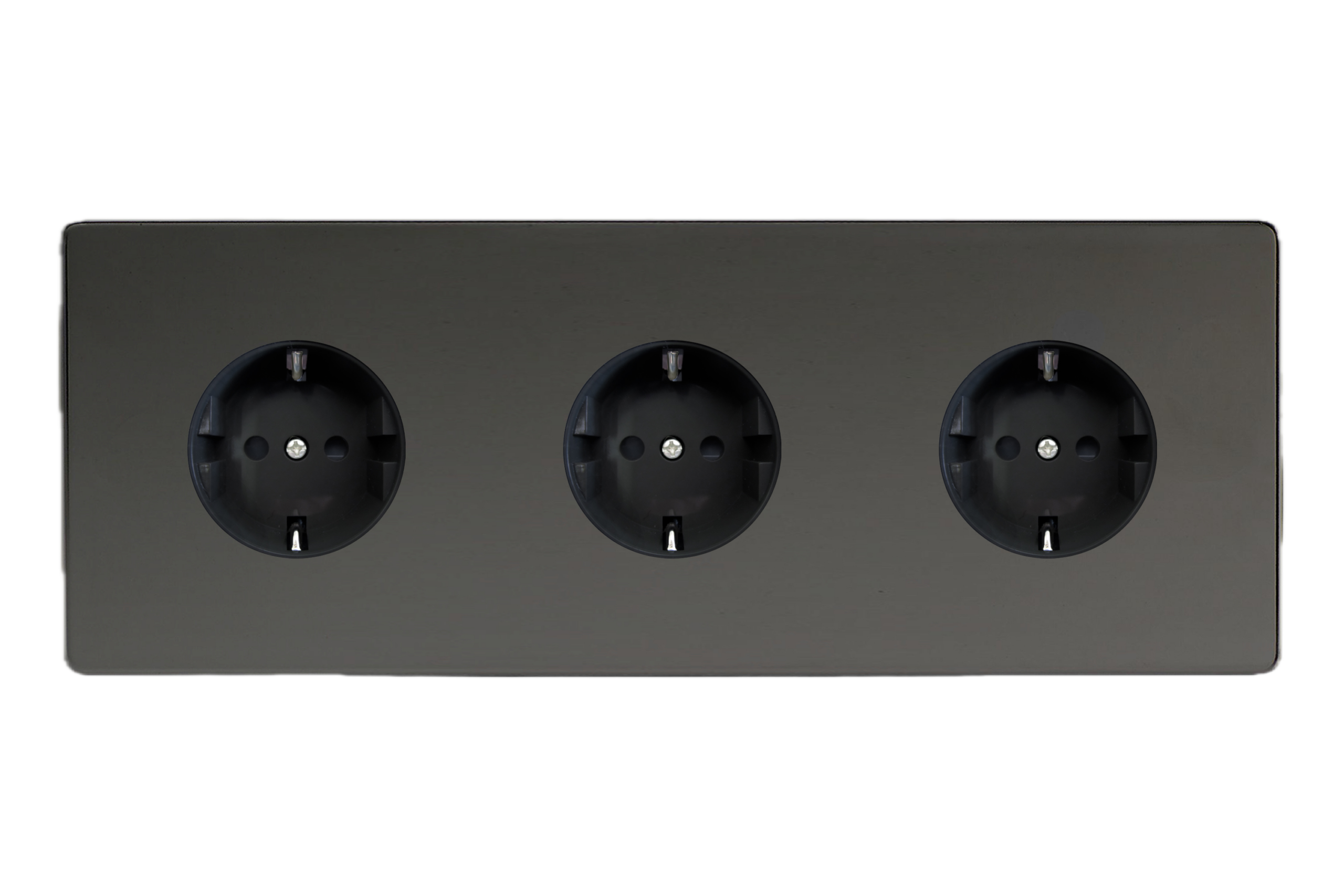 Tripla süllyesztett Schuko dugaszoló aljzat - iridium - Image 2